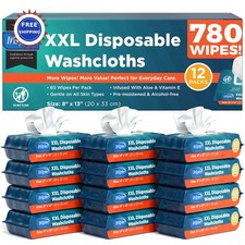 Adult Wet Wipes Wash Cloths 780 Count for Incontinence Cleansing Elderly Inspire