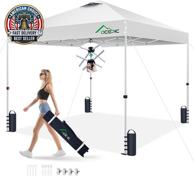 10X10 Pop up Canopy Tent, One Push Instant Outdoor Gazebo with Vented Top, Upgra