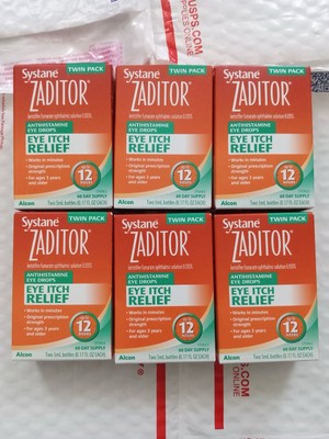 6 Boxes Alcon Systane Zaditor Eye Itch Relief  2X 5ml Ea Twin Packs