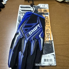 Shift Assault Racing Gloves Motocross BMX ~ Blue/Black Adult Small 8 NEW