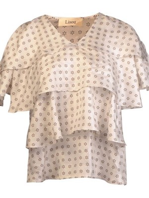 Lisou Women's Top UK 8 White 100% Silk Basic New with tags