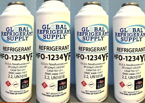 R1234yf, HFO, Refrigerant Automotive A/C, 4 Can Recharge Kit