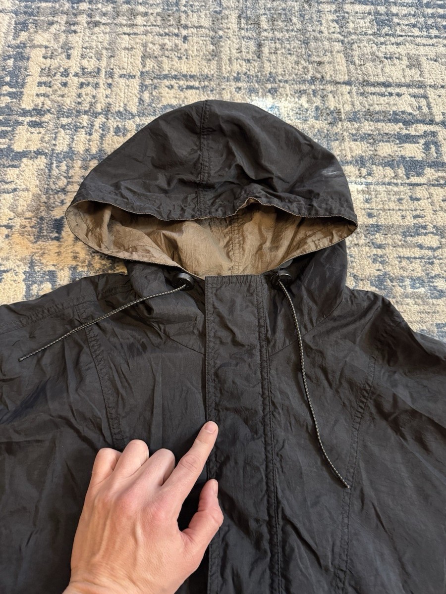 Vintage 90s Nike Center Swoosh Black Nylon 1/2 Zip Hooded Anorak