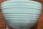 Vintage McCoy Pottery Blue Ribbed Beehive Mixing Bowl 8" Large 4.5" H
