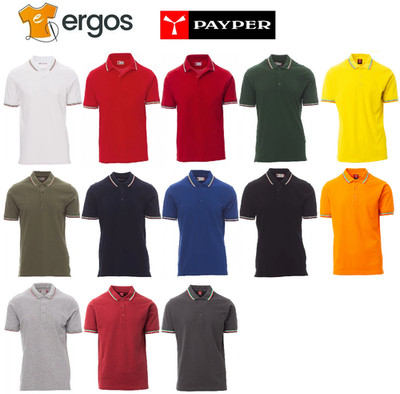 Payper ITALY 3 Button Short Sleeve Polo Shirt Men Women Unisex T-Shirt 100% Cotton