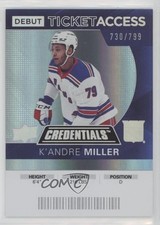 2021 Upper Deck Credentials 2020-21 Debut Ticket Access /799 K'Andre Miller lk8