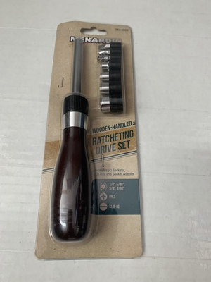 #ad #ad NEW Menards Ratcheting Drive Set 7 Heads Wooden Handle 243 2022 Promo RARE $8.49