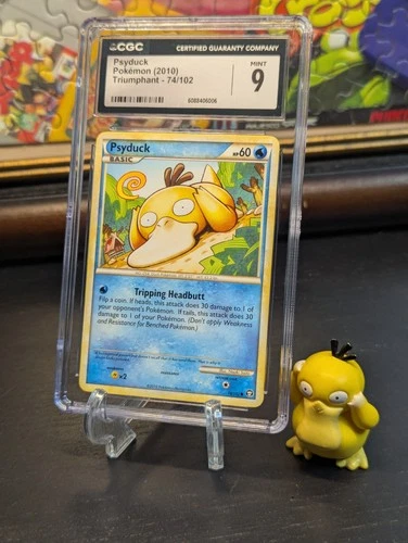 2010 Pokemon ⁉️ Psyduck 74/102 Triumphant 🌀 CGC 9 MINT ✨ Low Pop Psyduck