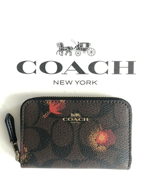 coach zip around coin case