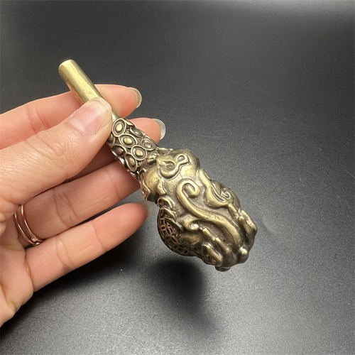 Copper Pipe Brings Wealth and Fortune Pixiu Pipe Smoking Pot - Picture 3 of 6