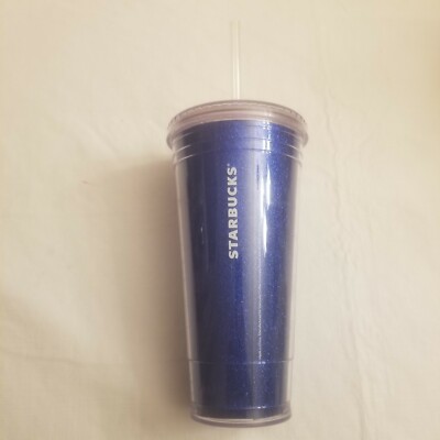 Starbucks 20oz Blue Glitter Sparkly Cold Cup Tumbler | eBay