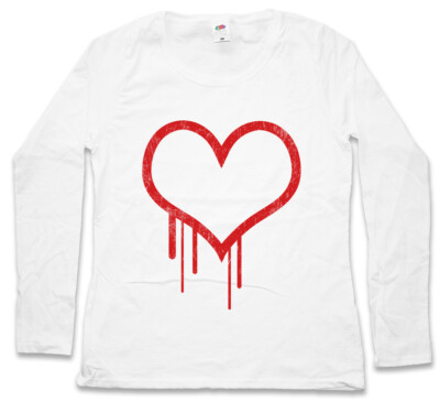 BLEEDING HEART I DAMEN LANGARM T-SHIRT Hearts bloody Valentine Gore Tattoo