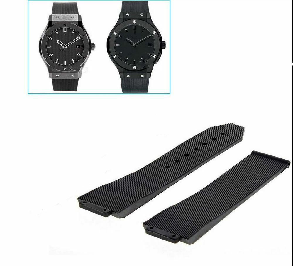 25MM RUBBER REPLACEMENT BAND STRAP FOR FITS HUBLOT 44-45 H BIG