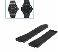 25MM RUBBER REPLACEMENT BAND STRAP FOR FITS HUBLOT 44-45 H BIG BANG FUSION BLACK
