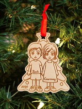 Personalized Boy and Girl Christmas ornament. The perfect gift