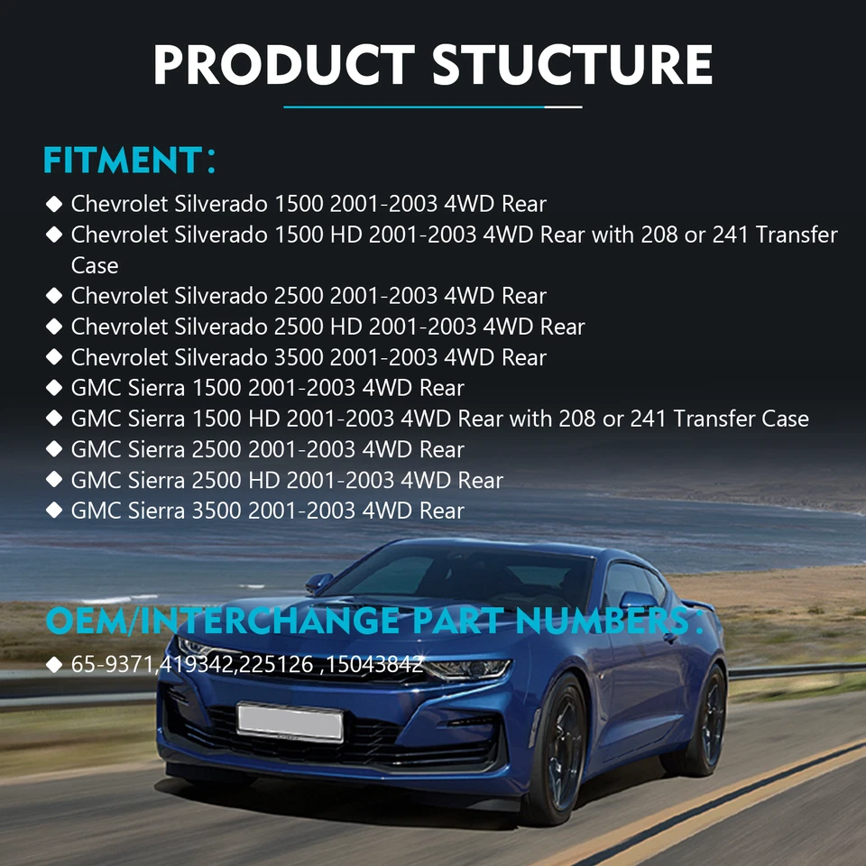 Rear Drive Shaft For 1994-2003 Chevrolet S10 4.3L GMC Sonoma 4.3L 2Wd 65-9371 Foto 2 de 4