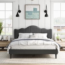 Twin/Full/Queen Size Bed Frame Upholstered Platform with Headboard Footboard