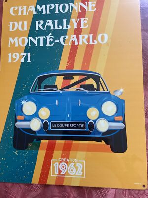 Renault Alpine A310 Le Coupe Sportif 1962.   .      Metal plate 30 x 40 cm
