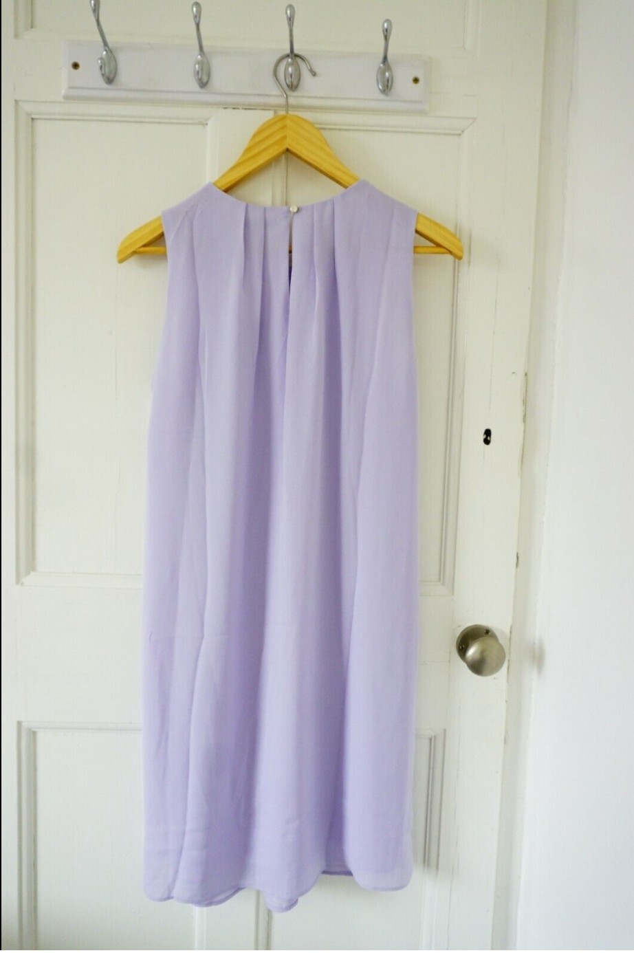 H&M A-line Women Dress S 6 8 Light Purple Lavender Soft Draping Pleats BNWT thumbnail 2