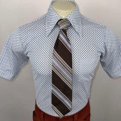 Vtg 1970s Tie Wembley Necktie Mens 3.5'' Gaudy Ugly Disco Mod Comes already tied