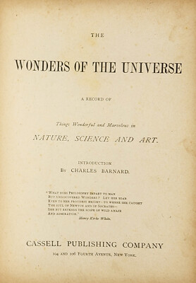 RARE ANTIQUE BOOK: THE WONDERS OF THE UNIVERSE * 1885 FIRST
