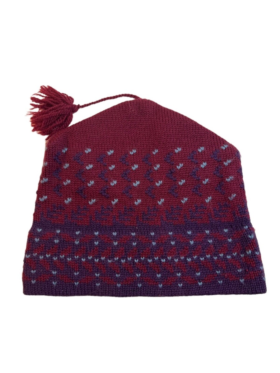 NWT Capello Headwear Wool Cotton Blend Winter Hat Snow Ski Beanie w/ Tassel NWT CAPPELLO Wool Ski Winter Beanie Hat Tassel Pom Pom Top  main image 3
