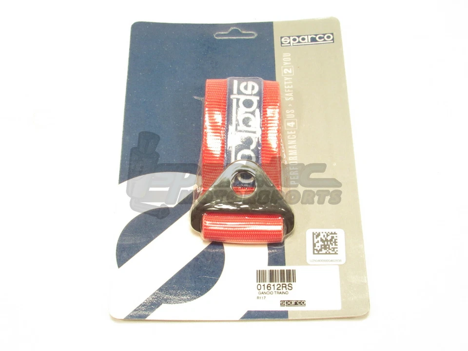 Sparco Tow Strap Hook Red Lightweight Fabric Rated for 6,600lbs Max Load 01637RS - Image 2 of 3