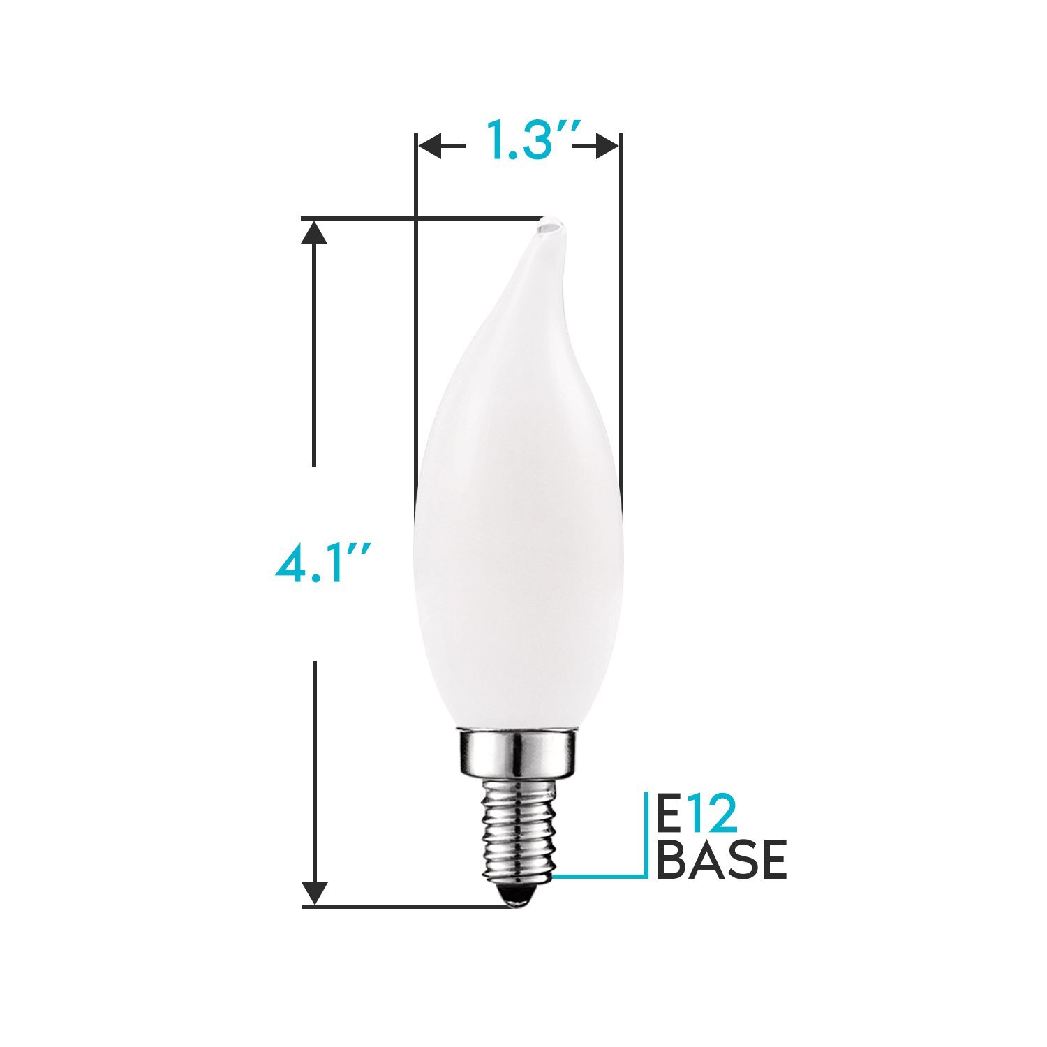 24x Luxrite LED Chandelier Light Bulb E12 Dimmable 40W 2700K 360lm