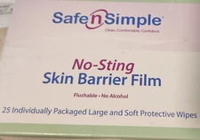 Safe n' Simple Large No-Sting Skin Barrier Film Wipes 4 boxes - exp 12/24