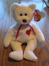 TY Beanie Babies Valentino the Bear RARE Brown Nose with PVC