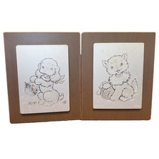 Dog Cat Wall Art Pictures Aluminum Picture Decor Shaw 8x6 Vintage