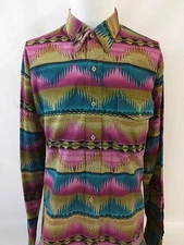 Roper Colorful Native Pattern Western Casual Rodeo Shirt Men's  Large Tall LT