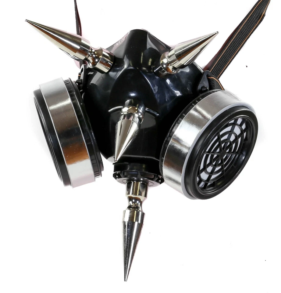 Máscara de gas Steampunk de 3" Spike Cosplay Picos Respirador Disfraz Fiesta Foto 3 de 4