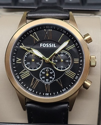 Fossil BQ2192 Flynn Pilot Watch Leather Chronograph Nwt
