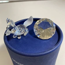 Vintage Swarovski Crystal Mini Running Fox And SCS Crystal Diamond