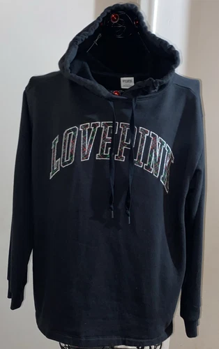 UNDERCOVER Felpa con cappuccio Victoria’s Secret "ROSA" tartan logo a quadri nera campus taglia media