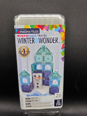 #ad Magna Tiles micromags Travel Winter Wonder Magnetic Building Set 26 Piece $13.99