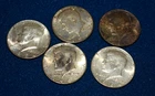 5 1964 Kennedy Half Dollar 90% Silver Coins
