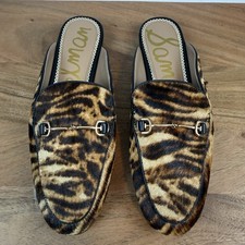 New 160 Womens Sam Edelman Linnie Bit Mule Slides Calf Hair Shoes Size 6 M