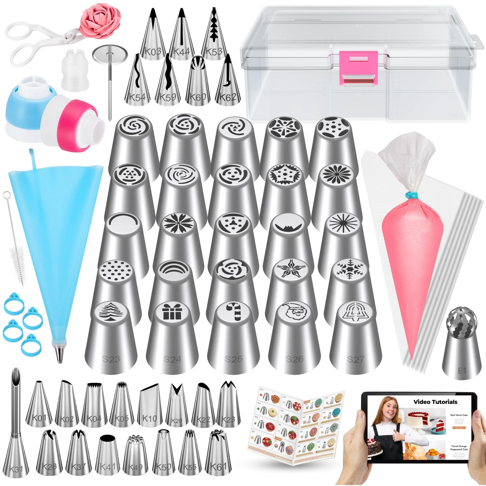 90Pcs Russian Piping Tips Set, Piping Bags and Tips Set with 25 Russian Tips,...
Opens in a new wind