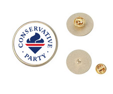 Conservative Party  Lapel Badge Pin - Gold or Silver Plated- UK Politics
