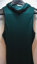 Kendall & Kylie Green Size Small Ribbed Bodycon Sleeveless Cowl Neck Dress