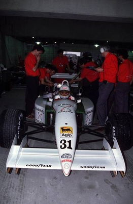 #ad Bertrand Gachot Coloni C3B Subaru in the garage as the team work o Old Photo AU $9.00