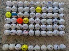 60 Golf Balls, Pearl & Grd A, Titleist, Callaway, Srixon, Taylor MD + 10 Pract.