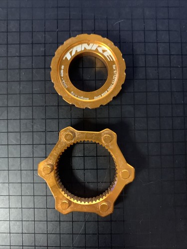 USED Center Lock CL Hubs to 6-Bolt 6B Disc Brake Rotor Adapter Gold Orange