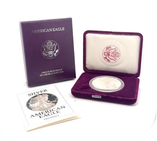 1991-S $1 1-oz Proof American Silver Eagle w/ Box, OGP &COA