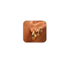 Small Hoop Earrings Set for Women,Trendy 14K Gold Plated Sterling Silver Smal...