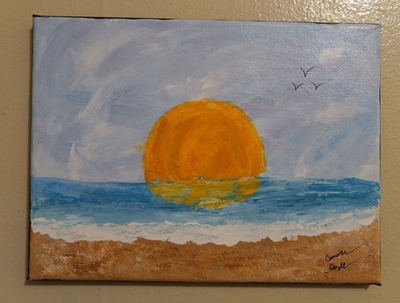 #ad Untitled Seascape Original Acrylic Painting $100.00