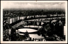 Vintage Lyon France Real Photo Postcard Bridges on the Saone River RPPC