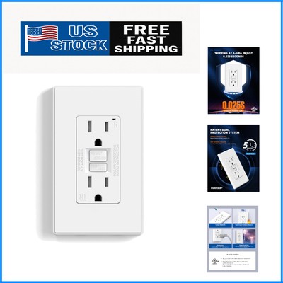 Innovative 15 Amp Tamper-Resistant GFCI Outlet with Rapid Power Control - 1 Pack